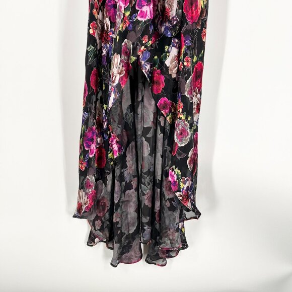 NWT Alice + Olivia Christina Silk Blend Floral Maxi Dress in Midnight Rose - Picture 5 of 9